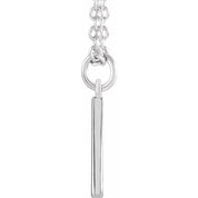Platinum Initial A Dangle 16" Necklace