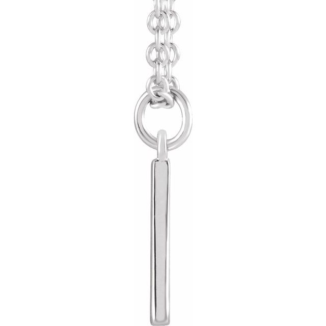 Platinum Initial A Dangle 16" Necklace