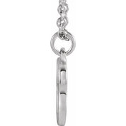 14K White Initial B Dangle 18" Necklace