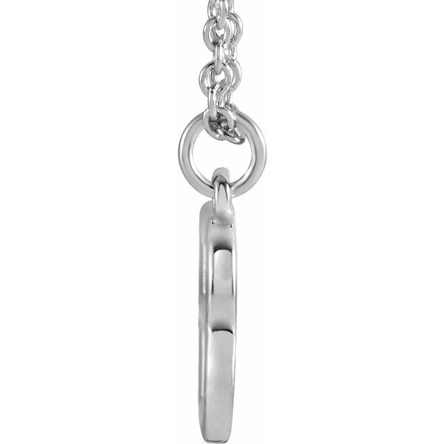 14K White Initial B Dangle 18" Necklace