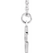 14K White Initial C Dangle 16" Necklace