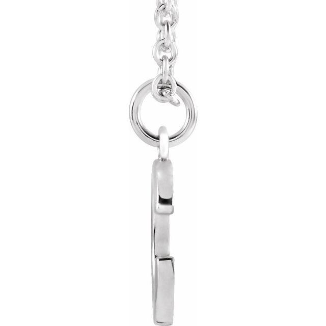 14K White Initial C Dangle 16" Necklace