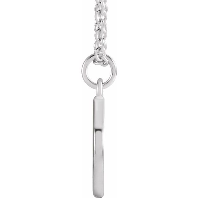 Platinum Initial D Dangle 16" Necklace