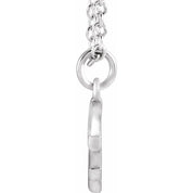 14K White Initial F Dangle 16" Necklace