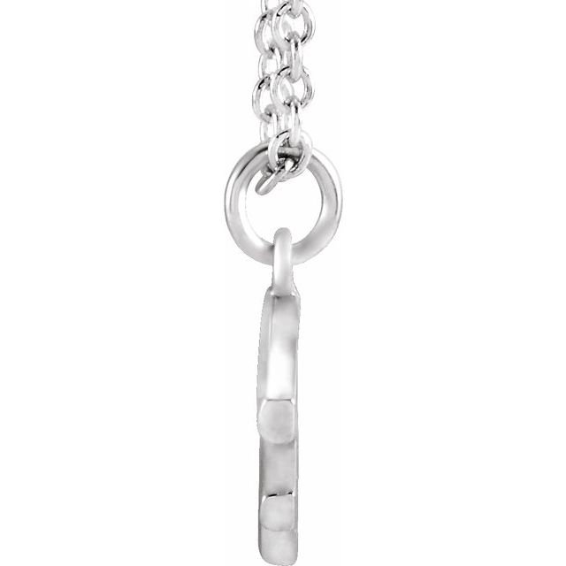 14K White Initial F Dangle 16" Necklace
