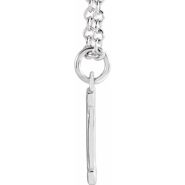 14K White Initial I Dangle 16" Necklace