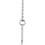 14K White Initial L Dangle 16" Necklace