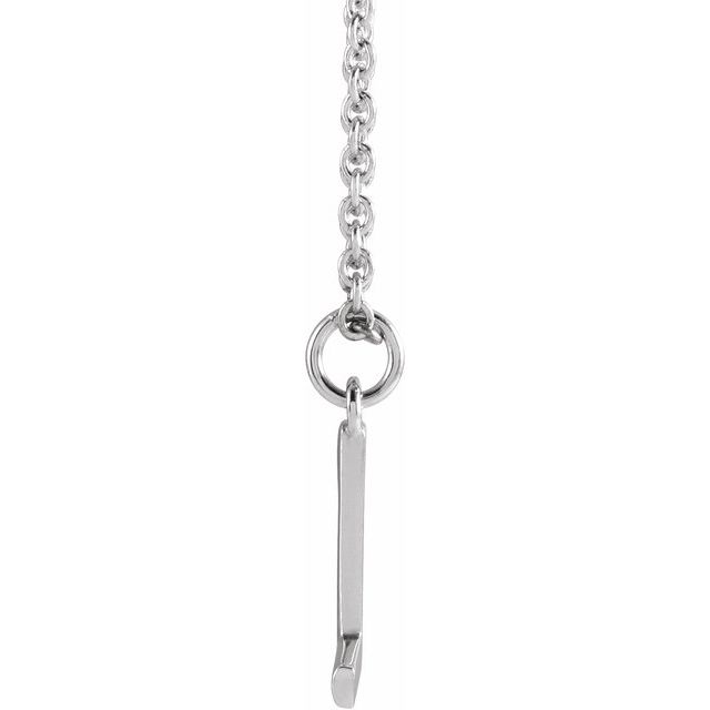 14K White Initial L Dangle 16" Necklace