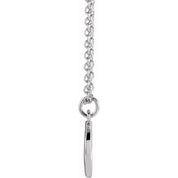 14K White Initial O Dangle 18" Necklace