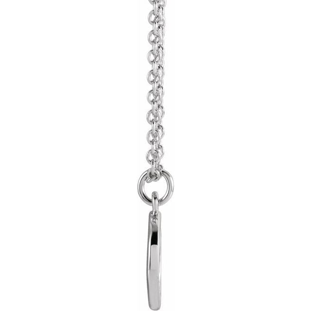 14K White Initial O Dangle 18" Necklace