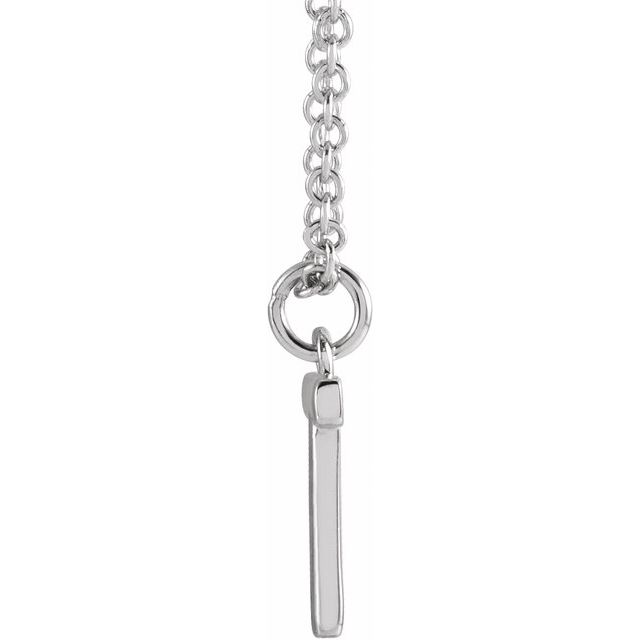 14K White Initial T Dangle 16" Necklace