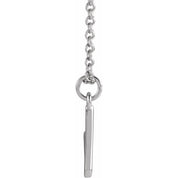 14K White Initial V Dangle 16" Necklace