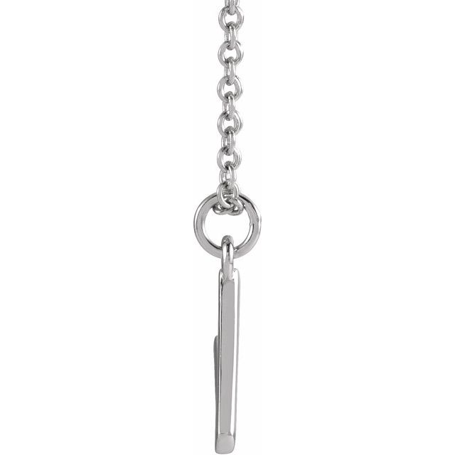 14K White Initial V Dangle 16" Necklace