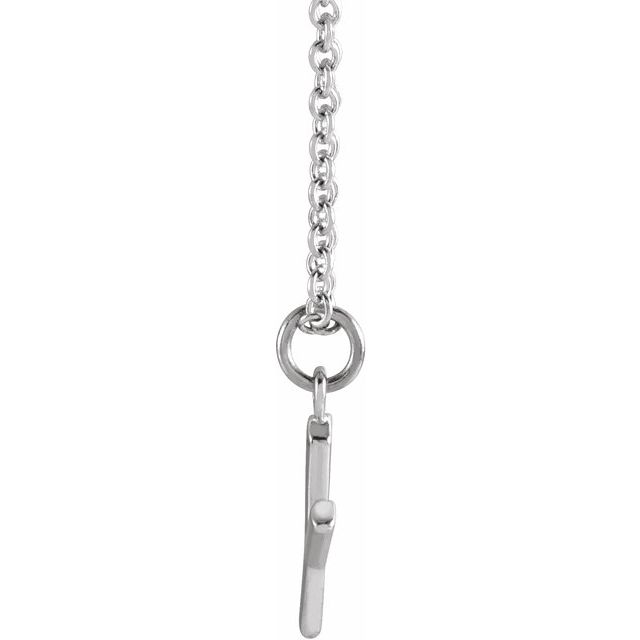 14K White Initial Y Dangle 16" Necklace