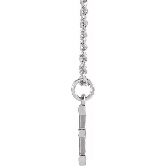 14K White Initial E Dangle 18" Necklace
