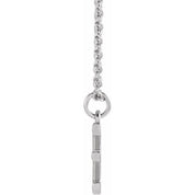 14K White Initial E Dangle 16" Necklace