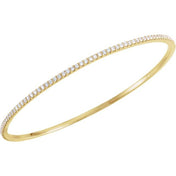 14K Yellow 2 CTW Natural Diamond Stackable Bangle 8" Bracelet