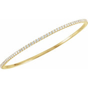 14K Yellow 4 CTW Lab-Grown Diamond Stackable Bangle 8" Bracelet
