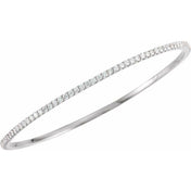 14K White 3 CTW Lab-Grown Diamond Stackable Bangle 8" Bracelet