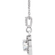 14K Lab-Grown Diamond 18" Necklace with Various Carat Weights in White and Yellow Gold
