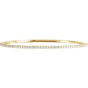 14K Yellow 3 CTW Lab-Grown Diamond Stackable Bangle 8" Bracelet