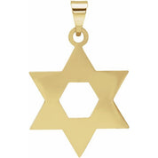 14K Yellow 17x15 mm Star of David Pendant
