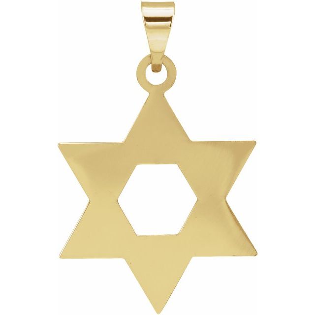 14K Yellow 17x15 mm Star of David Pendant