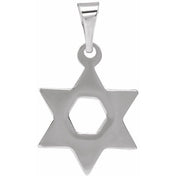 14K White 14x12 mm Star of David Pendant