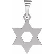 14K White 12x9 mm Star of David Pendant