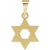 14K Yellow 12x9 mm Star of David Pendant