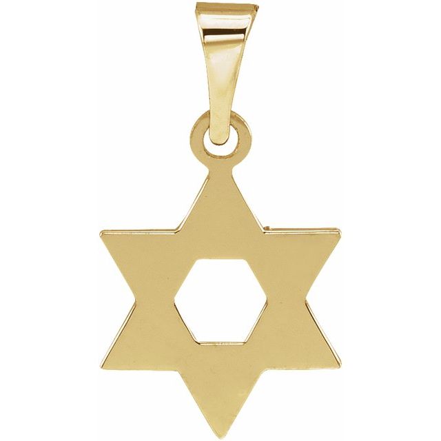 14K Yellow 12x9 mm Star of David Pendant