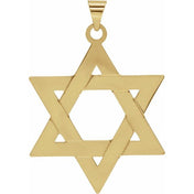 14K Yellow 32x26 mm Star of David Pendant
