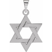 14K White 17x15 mm Star of David Pendant