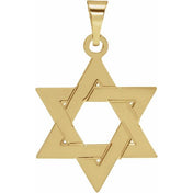14K Yellow 17x15 mm Star of David Pendant