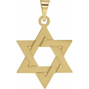 14K Yellow 17x15 mm Star of David Pendant