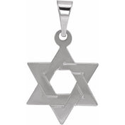 14K White 14x12 mm Star of David Pendant