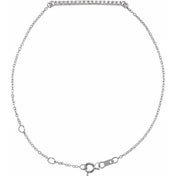 14K and Platinum Natural Diamond Bar Bracelet Adjustable 6.5 to 7.5 Inches Series BRC771