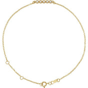 14K Yellow .07 CTW Natural Diamond Bar 6 1/2-7 1/2" Bracelet