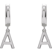 14K Gold Initial Dangle Hinged Huggie Earrings