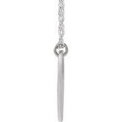 Rhodium-Plated Sterling Silver Personalized Couples Natural Diamond Initial 18" Necklace