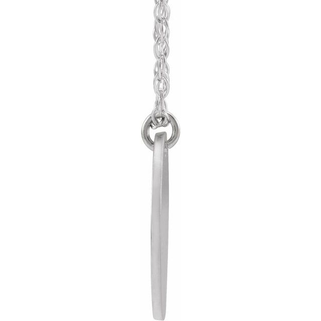 Rhodium-Plated Sterling Silver Personalized Couples Natural Diamond Initial 18" Necklace
