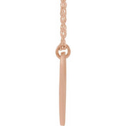 14K Rose Personalized Couples Natural Diamond Initial 18" Necklace