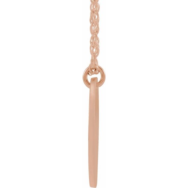 14K Rose Personalized Couples Natural Diamond Initial 18" Necklace