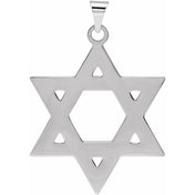 14K White 32x26 mm Star of David Pendant