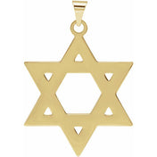14K Yellow 32x26 mm Star of David Pendant