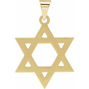 18K Yellow 25x19 mm Star of David Pendant