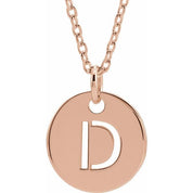14K Rose Initial D 16-18" Necklace