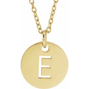 14K Yellow Gold Initial Necklace with 16-18" Adjustable Chain