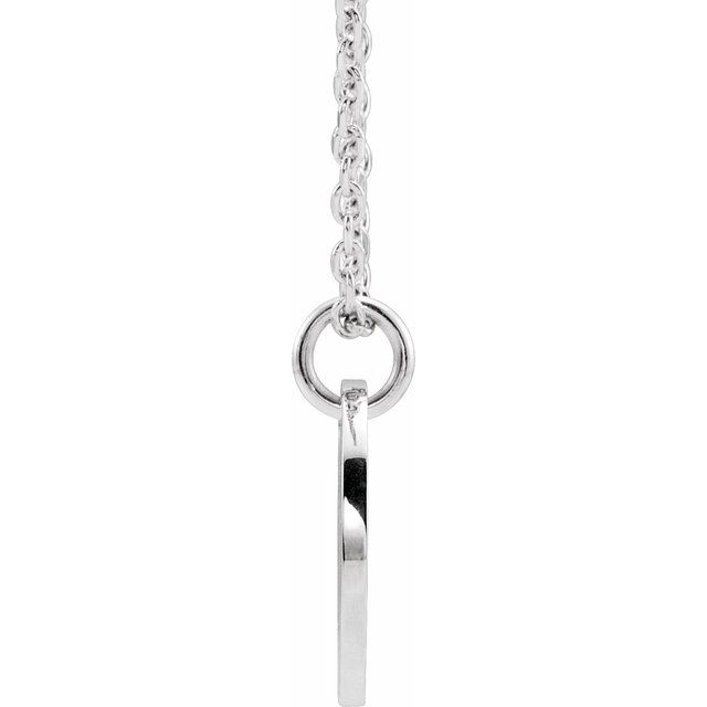 14K White Initial E 16-18" Necklace