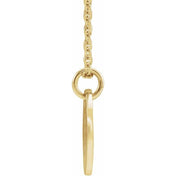 14K Yellow Gold Initial Necklace with 16-18" Adjustable Chain